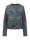 Kenzo Jacket In Stretch Japanese Denim In Blue