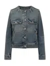 Kenzo Jacket In Stretch Japanese Denim In Blue