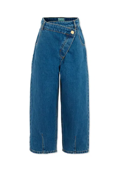 Kenzo Kids' Denim Jeans For Girl In Blue