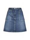 Kenzo Stone Wash Denim Miniskirt In Denim