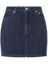 Kenzo Blue Dark Stripped Jacquard Cotton Mini Skirt In Blue