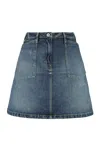 Kenzo Stone Wash Denim Miniskirt In Stone Washed