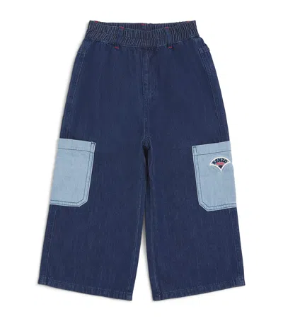 Kenzo Kids' Denim Pocket Trousers In Blue