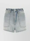 Kenzo Light-blue Denim Shorts In Grey