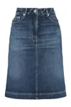 Kenzo Woman Denim Skirt Blue Size 25 Cotton