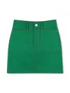 Kenzo Denim Skirt In Green