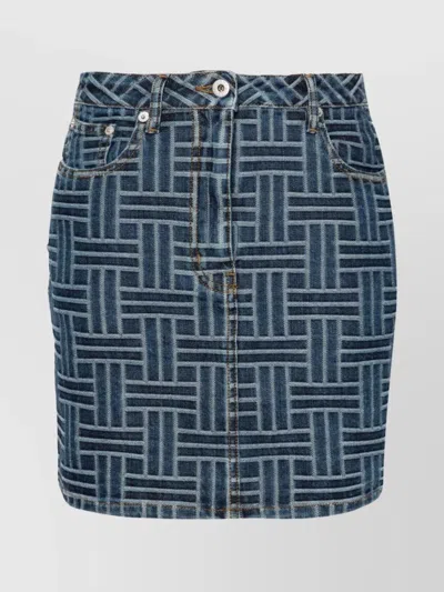 Kenzo Womens Weave Miniskirt In Japanese Denim In Multi