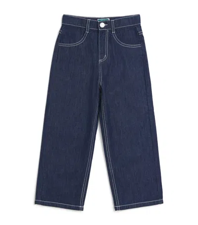 Kenzo Kids' Denim Trousers In Blue