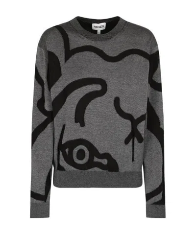 Kenzo Devoré-effect Cotton Jumper In Black