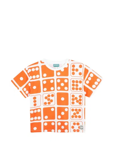 Kenzo Kids' Dice-print T-shirt In Multi