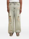 Kenzo Distressed Bleached-effect Jeans In Blue
