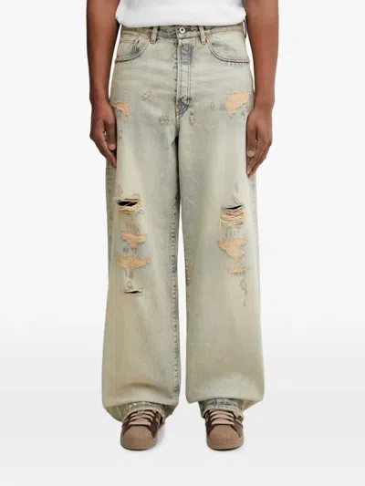 KENZO DISTRESSED BLEACHED-EFFECT JEANS