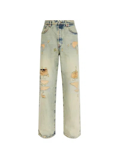 Kenzo Distressed Faded-effect Jeans In Blue