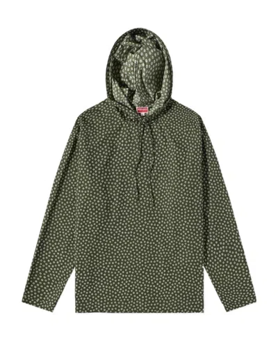 Kenzo Ditsy-print Light Hoodie In Green