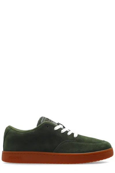 Kenzo Dome Suede Low-top Sneakers In Green