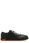 Kenzo Men's Dome Grained Leather Low-top Sneakers In Black