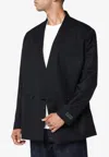 Kenzo Double-breasted Kimono Tailored Blazer In Black