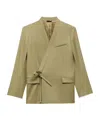 Kenzo Double Breasted Kimono Tailored Jacket In Gold