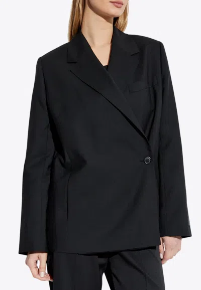 Kenzo Double-breasted Wool Blazer In Black