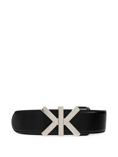 Kenzo Double K Logo-plaque Reversible Belt In Black