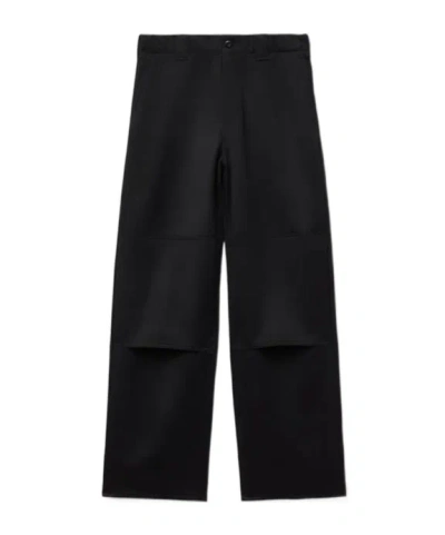 Kenzo Double Knee Chino In Virgin Wool In Black