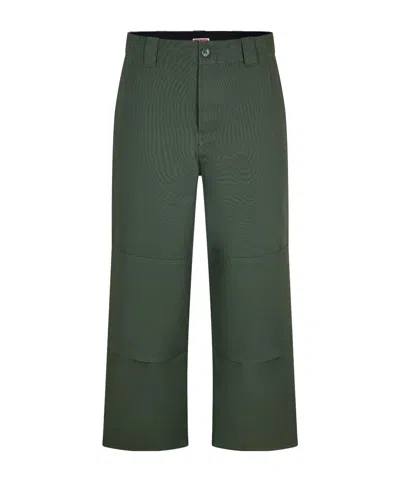 Kenzo Double Knee Chinos In Green