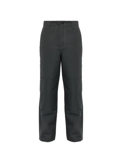 Kenzo Double-knee Panelled Chinos In Gray