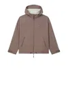 Kenzo Dove Grey Zip-up Jacket With Hood In Brown