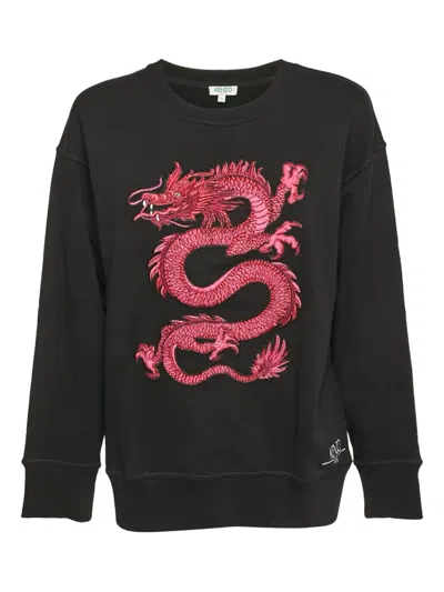 Pre-owned Kenzo Dragon-appliqué Sweatshirt In Black