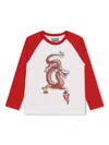 Kenzo Dragon-print Cotton T-shirt In Red