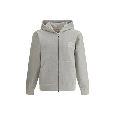 Kenzo Dragonfly Full Zip Hoodie In Gray