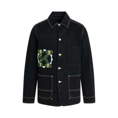 Kenzo Drawn Varsity Work Jacket In Black