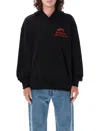 Kenzo Drawn Varsity Cotton Hoodie In Black