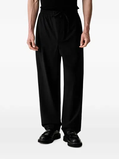 Kenzo Drawstring Elasticated-waist Trousers In Black