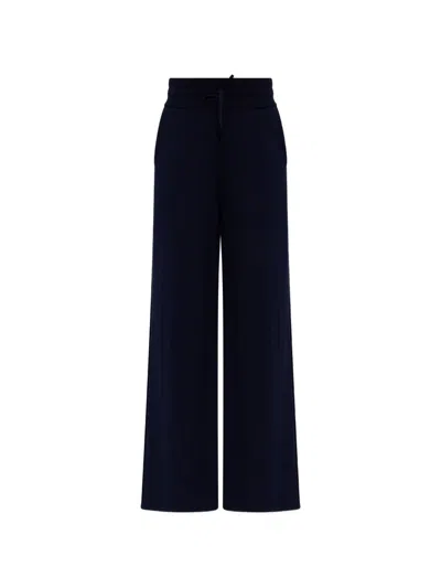 Kenzo Drawstring Wide-leg Trousers In Black