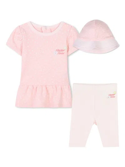 Kenzo Babies' Dress Set In Pink