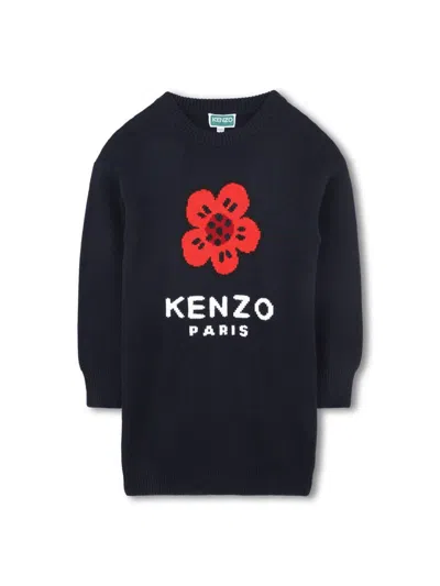 Kenzo Dress With Logo In Blue