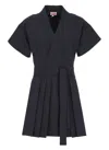 Kenzo Wool Dress In Bleu Nuit