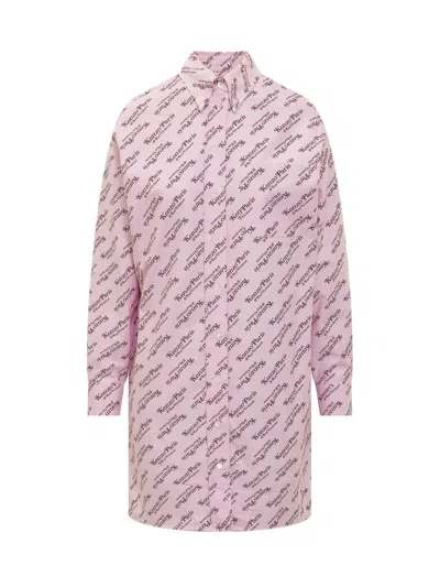 Kenzo X Verdy Logo-print Shirt Dress In Pink