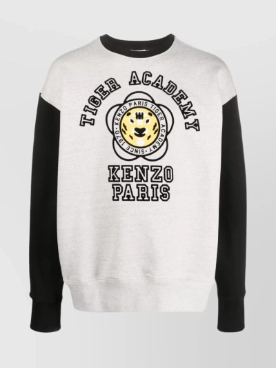 Kenzo Tiger Academy Oversize Cotton Sweatshirt In White