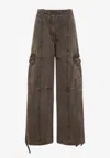 Kenzo Dyed Canvas Cargo Pants In Taupe