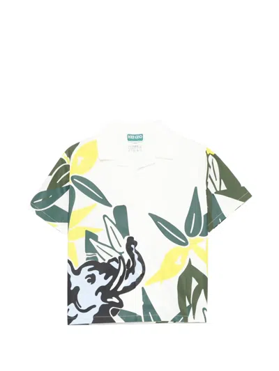 Kenzo Kids' Eden Jungle Shirt In Animal Print
