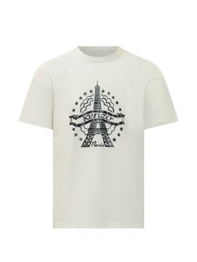 Kenzo Eiffel Tower Design Graphic-print T-shirt In White