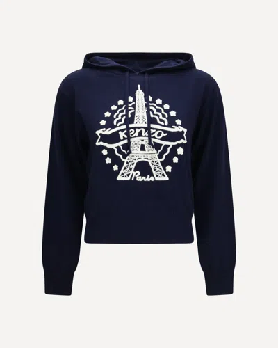 Kenzo Eiffel Tower Design Wool Hoodie In Multi