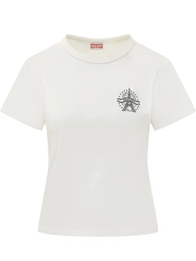 Kenzo Eiffel Tower Graphic T-shirt In White