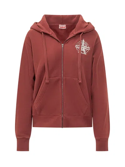 Kenzo Eiffel Tower Mini Hoodie In Bordeaux