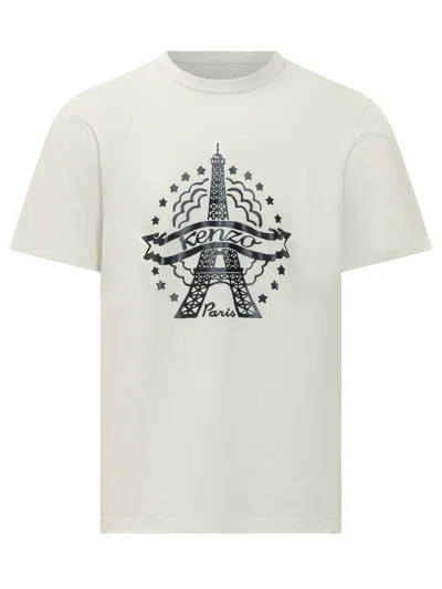 Kenzo Graphic Logo Print T-shirt In White