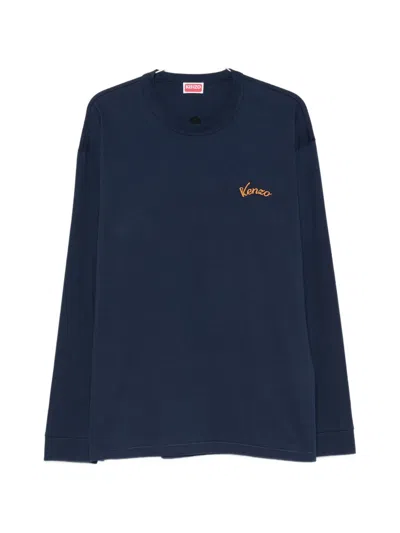 Kenzo Eiffel Tower-print Long-sleeve T-shirt In Blue