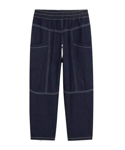 Kenzo Kids' Elastic Waist Jeans In Blue