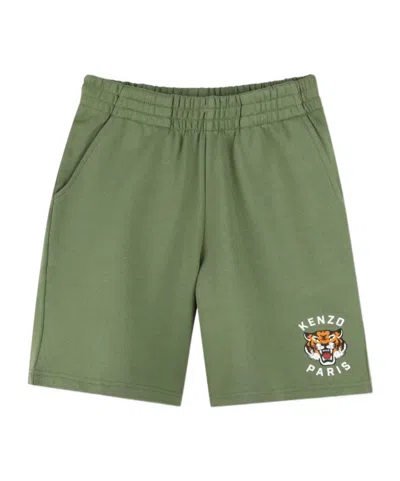 Kenzo Elastic Waist Shorts In Green